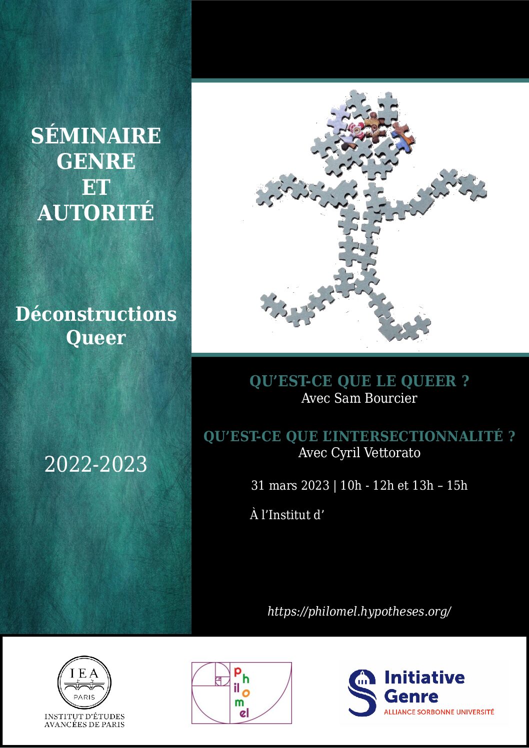 You are currently viewing SEM Genre & Autorité 31/03/2023:  Déconstructions queer