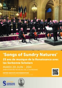 Lire la suite à propos de l’article Concert : Anniversaire des Sorbonne Scholars, 20/06/2023, Amphi Richelieu, 20 h 00