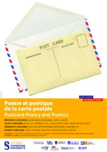 Lire la suite à propos de l’article COLL – Postcard Poetry and Poetics / Poésie et poétique de la carte postale – 3-6 June 2026