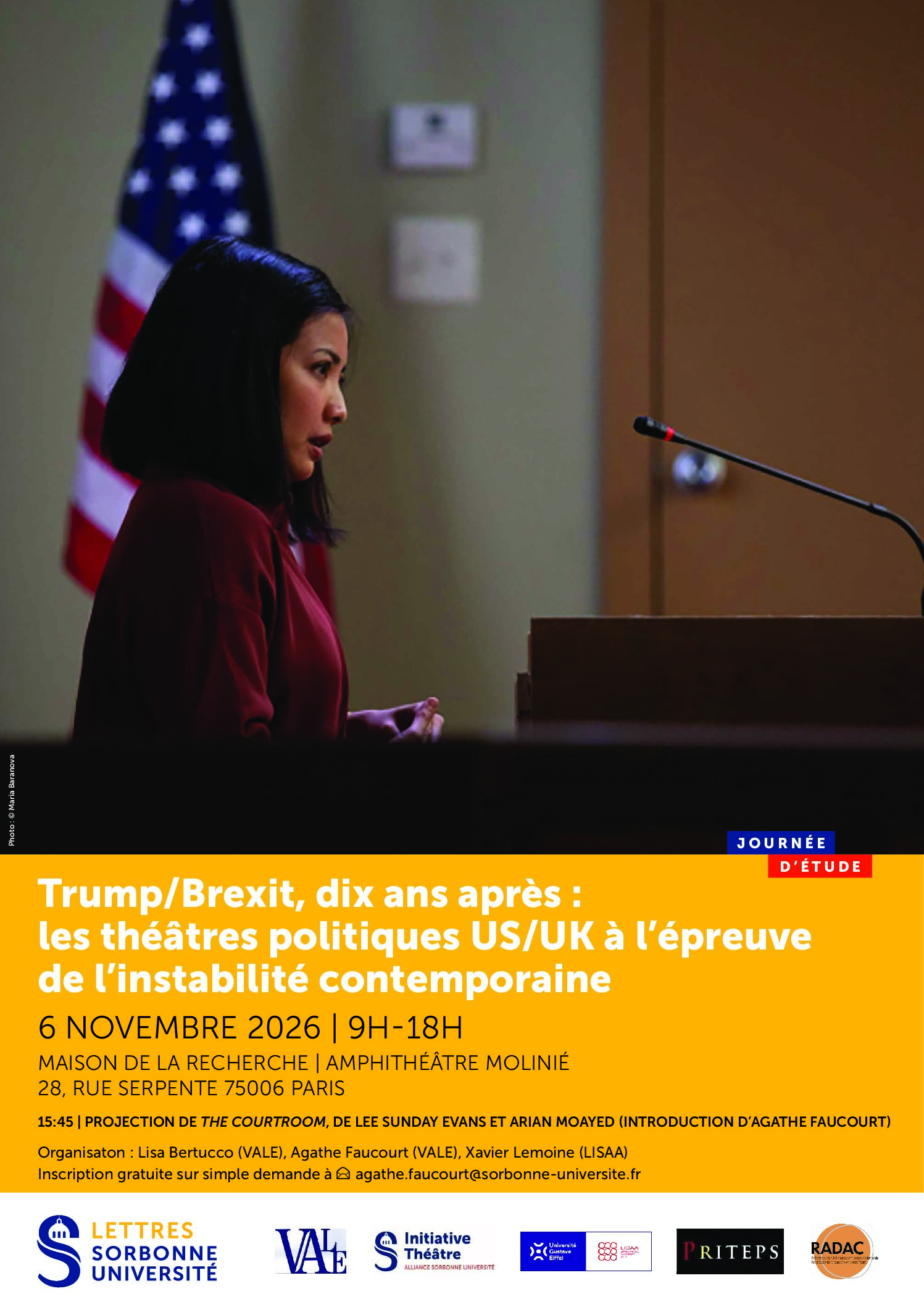 Lire la suite à propos de l’article JE 06/11/2026 « Trump/Brexit, dix ans après : les théâtres politiques US/UK à l’épreuve de l’instabilité contemporaine »